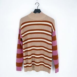 NWT Treasure & Bond Mixed Stripe Mock Neck Sweater Small